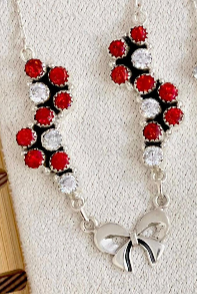 One Of A Kind Opal & Bow Necklaces-Chain Necklaces-Krush Kandy, Women's Online Fashion Boutique Located in Phoenix, Arizona (Scottsdale Area)
