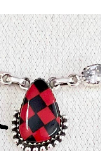 Red Checkered Slab Necklaces-Chain Necklaces-Krush Kandy, Women's Online Fashion Boutique Located in Phoenix, Arizona (Scottsdale Area)
