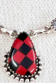 Red Checkered Slab Necklaces-Chain Necklaces-Krush Kandy, Women's Online Fashion Boutique Located in Phoenix, Arizona (Scottsdale Area)