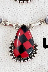Red Checkered Slab Necklaces-Chain Necklaces-Krush Kandy, Women's Online Fashion Boutique Located in Phoenix, Arizona (Scottsdale Area)