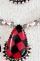 Red Checkered Slab Necklaces-Chain Necklaces-Krush Kandy, Women's Online Fashion Boutique Located in Phoenix, Arizona (Scottsdale Area)
