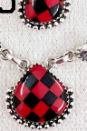 Red Checkered Slab Necklaces-Chain Necklaces-Krush Kandy, Women's Online Fashion Boutique Located in Phoenix, Arizona (Scottsdale Area)