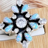 Crystal & Opal Cluster Stone Rings-Rings-Krush Kandy, Women's Online Fashion Boutique Located in Phoenix, Arizona (Scottsdale Area)