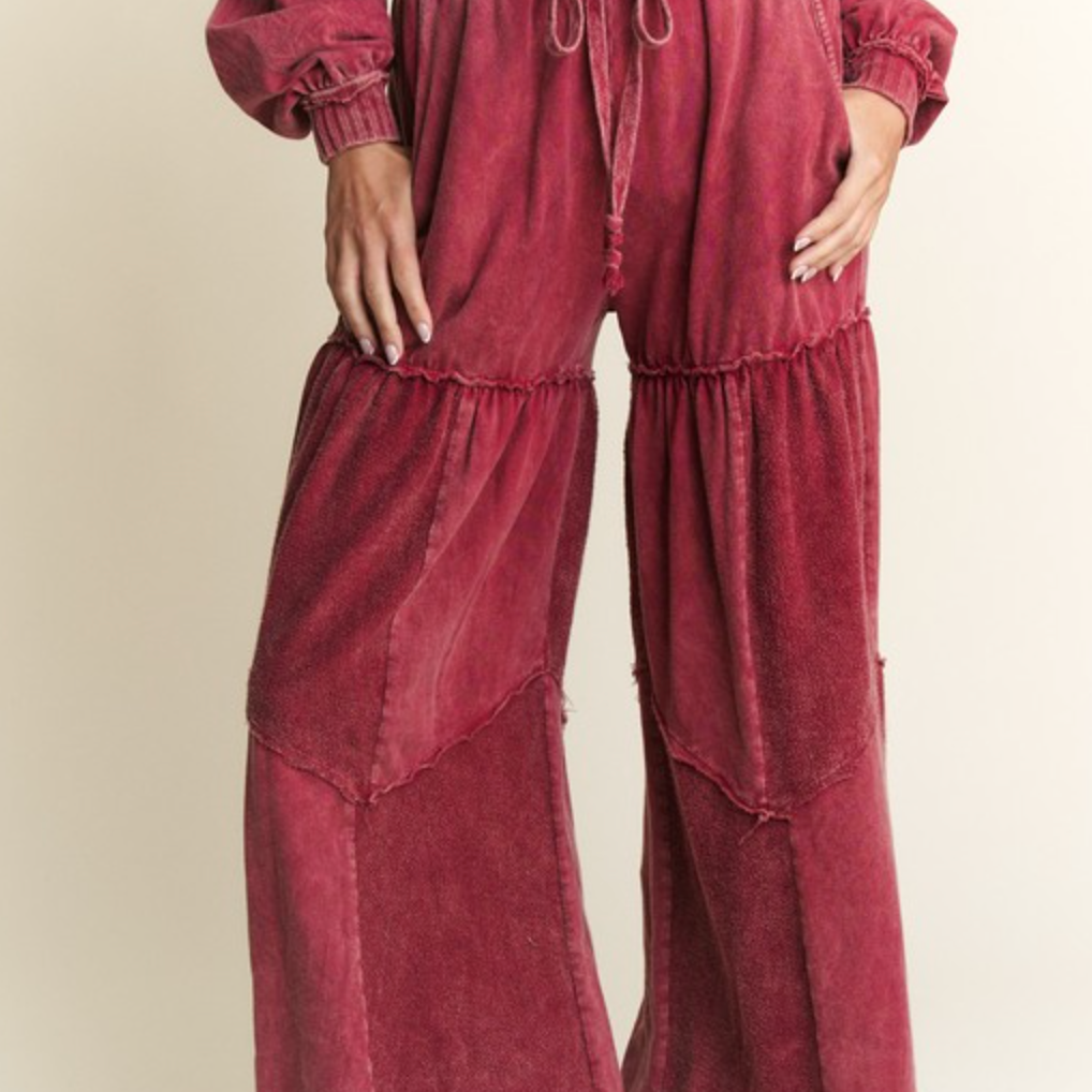 Desert Daze Mineral Wash Wide-Leg Pants-Bottoms-Krush Kandy, Women's Online Fashion Boutique Located in Phoenix, Arizona (Scottsdale Area)