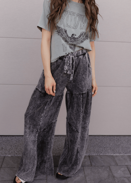 Desert Daze Mineral Wash Wide-Leg Pants-Bottoms-Krush Kandy, Women's Online Fashion Boutique Located in Phoenix, Arizona (Scottsdale Area)