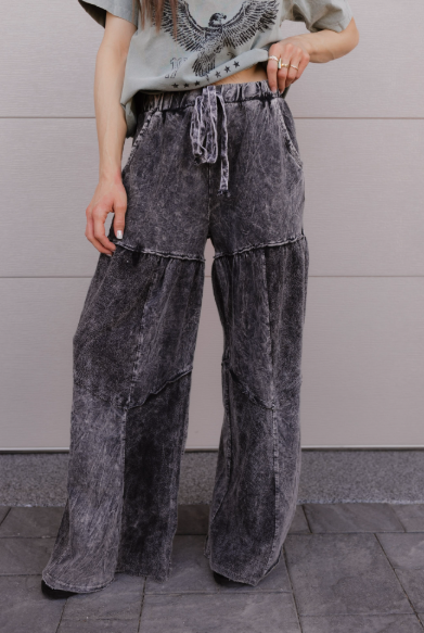 Desert Daze Mineral Wash Wide-Leg Pants-Bottoms-Krush Kandy, Women's Online Fashion Boutique Located in Phoenix, Arizona (Scottsdale Area)