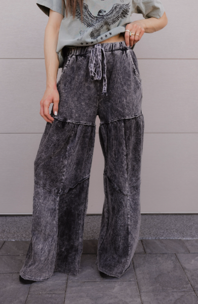 Desert Daze Mineral Wash Wide-Leg Pants-Bottoms-Krush Kandy, Women's Online Fashion Boutique Located in Phoenix, Arizona (Scottsdale Area)