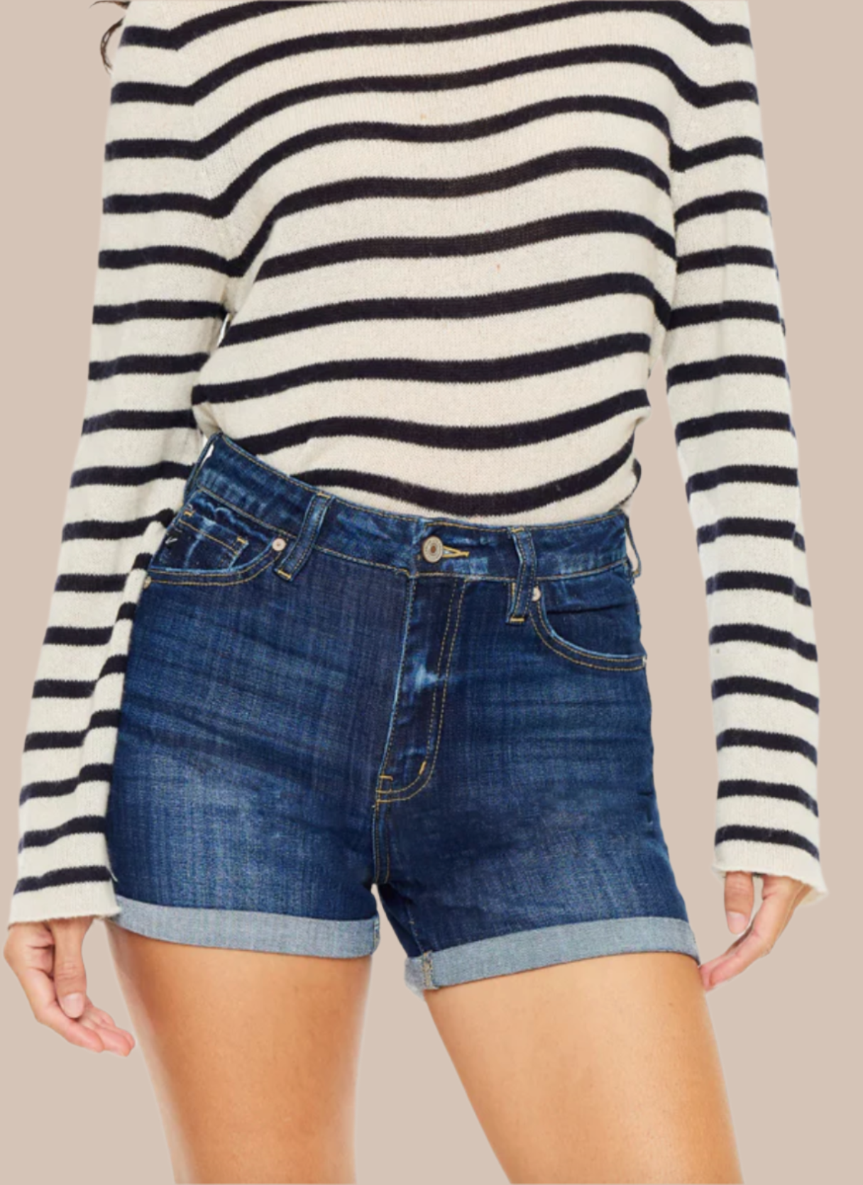 Kancan High-Rise Cuffed Denim Shorts-Shorts-Krush Kandy, Women's Online Fashion Boutique Located in Phoenix, Arizona (Scottsdale Area)