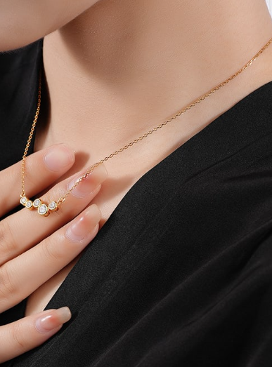 Crystal Cluster Minimalist Necklace-Necklaces-Krush Kandy, Women's Online Fashion Boutique Located in Phoenix, Arizona (Scottsdale Area)