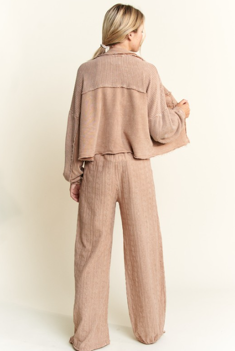 Mineral Wash Eyelet Tie Hem Joggers-Pants-Krush Kandy, Women's Online Fashion Boutique Located in Phoenix, Arizona (Scottsdale Area)