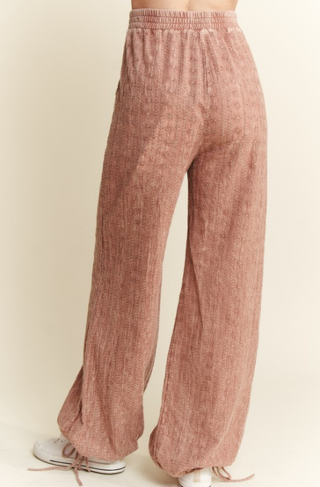 Mineral Wash Eyelet Tie Hem Joggers-Pants-Krush Kandy, Women's Online Fashion Boutique Located in Phoenix, Arizona (Scottsdale Area)