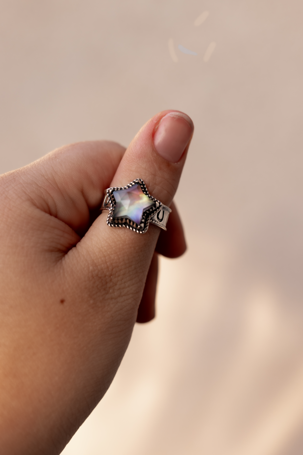 Starry Stamped Sterling Ring-Cluster Rings-Krush Kandy, Women's Online Fashion Boutique Located in Phoenix, Arizona (Scottsdale Area)