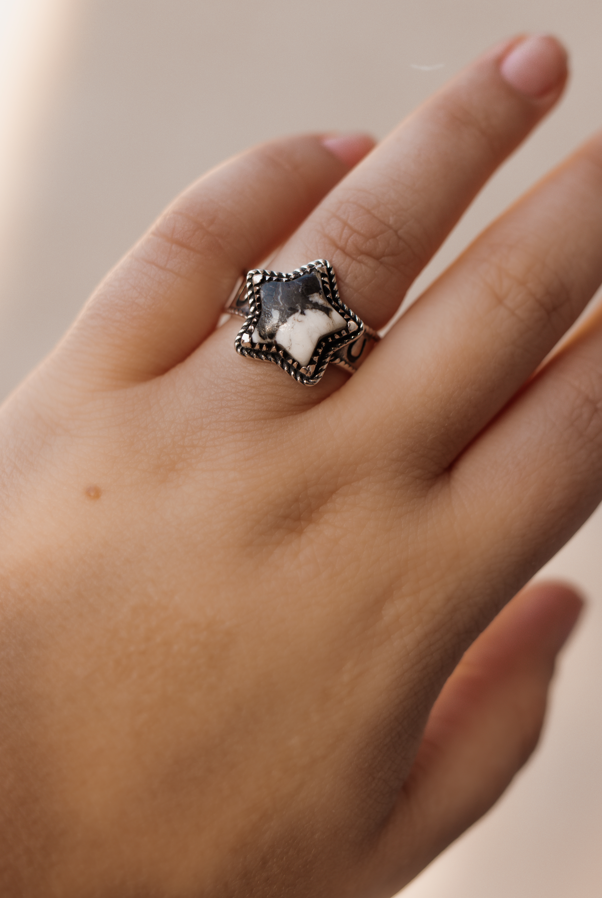 Starry Stamped Sterling Ring-Cluster Rings-Krush Kandy, Women's Online Fashion Boutique Located in Phoenix, Arizona (Scottsdale Area)