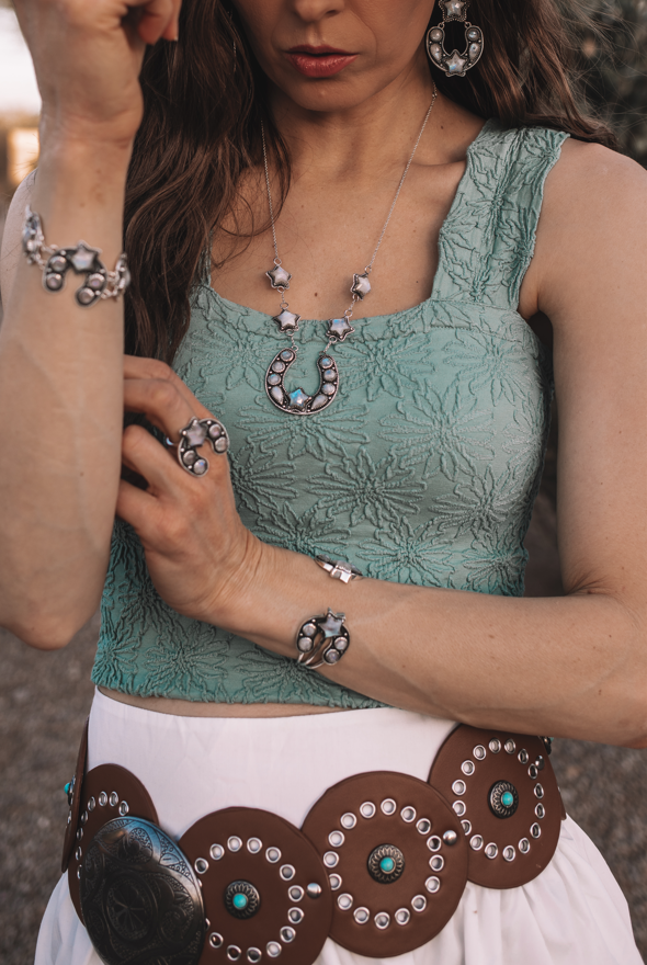 Starry Night Horseshoe Stone Earrings-Stud Earrings-Krush Kandy, Women's Online Fashion Boutique Located in Phoenix, Arizona (Scottsdale Area)