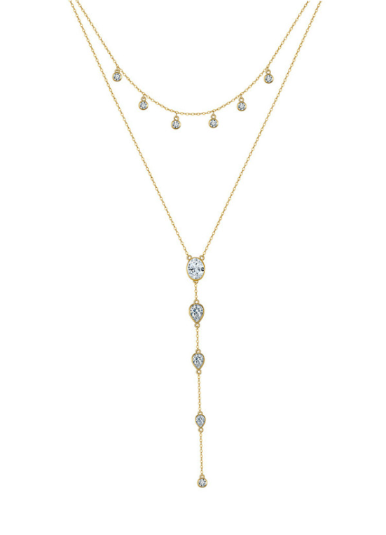 Double Layer Chain Tassel Lariat Necklace-Necklaces-Krush Kandy, Women's Online Fashion Boutique Located in Phoenix, Arizona (Scottsdale Area)