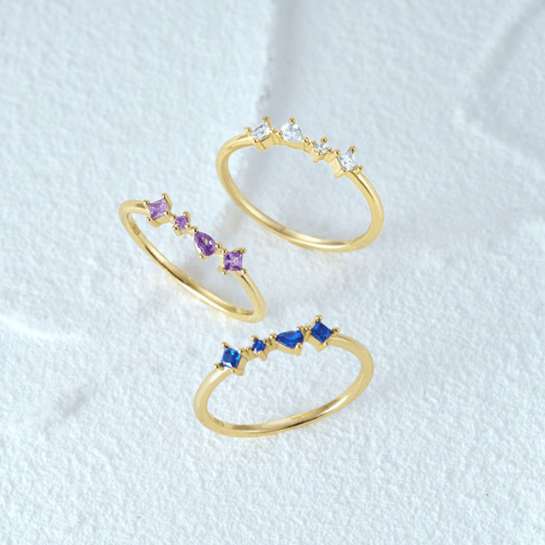 Multi Shape Cubic Zirconia Minimalist Band Ring-Earrings-Krush Kandy, Women's Online Fashion Boutique Located in Phoenix, Arizona (Scottsdale Area)