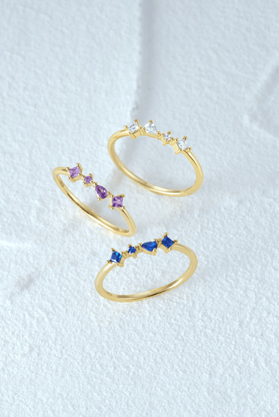 Multi Shape Cubic Zirconia Minimalist Band Ring-Earrings-Krush Kandy, Women's Online Fashion Boutique Located in Phoenix, Arizona (Scottsdale Area)