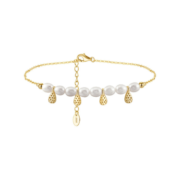 Freshwater Pearl Water Drop Minimalist Anklet-Bracelets-Krush Kandy, Women's Online Fashion Boutique Located in Phoenix, Arizona (Scottsdale Area)