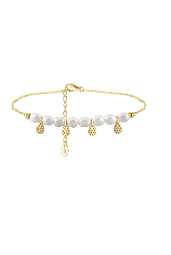 Freshwater Pearl Water Drop Minimalist Anklet-Bracelets-Krush Kandy, Women's Online Fashion Boutique Located in Phoenix, Arizona (Scottsdale Area)