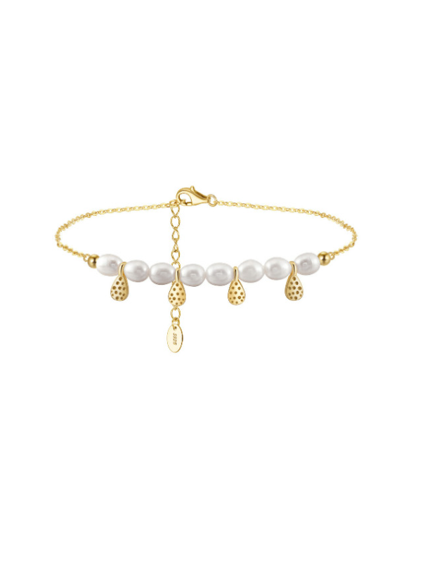 Freshwater Pearl Water Drop Minimalist Anklet-Bracelets-Krush Kandy, Women's Online Fashion Boutique Located in Phoenix, Arizona (Scottsdale Area)