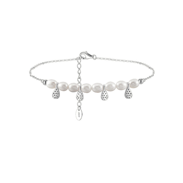 Freshwater Pearl Water Drop Minimalist Anklet-Bracelets-Krush Kandy, Women's Online Fashion Boutique Located in Phoenix, Arizona (Scottsdale Area)