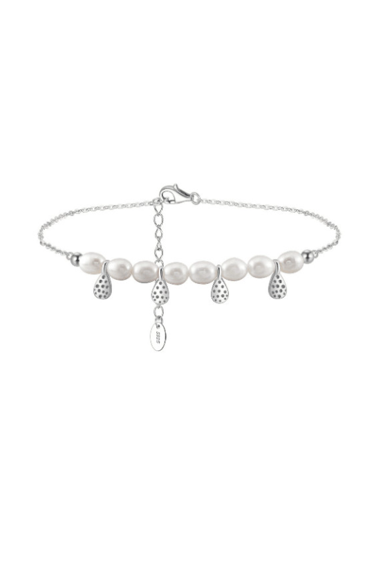 Freshwater Pearl Water Drop Minimalist Anklet-Bracelets-Krush Kandy, Women's Online Fashion Boutique Located in Phoenix, Arizona (Scottsdale Area)