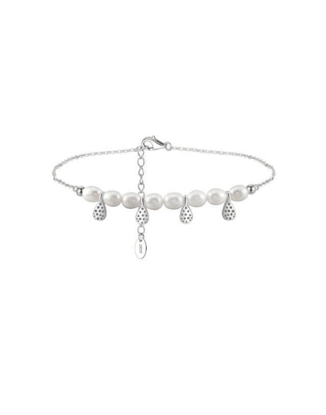 Freshwater Pearl Water Drop Minimalist Anklet-Bracelets-Krush Kandy, Women's Online Fashion Boutique Located in Phoenix, Arizona (Scottsdale Area)
