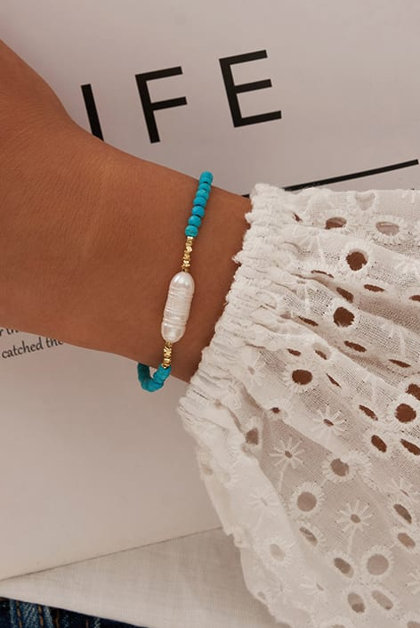 Freshwater Pearl Irregular Vintage Beaded Bracelet-Bracelets-Krush Kandy, Women's Online Fashion Boutique Located in Phoenix, Arizona (Scottsdale Area)