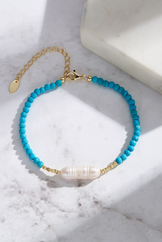 Freshwater Pearl Irregular Vintage Beaded Bracelet-Bracelets-Krush Kandy, Women's Online Fashion Boutique Located in Phoenix, Arizona (Scottsdale Area)