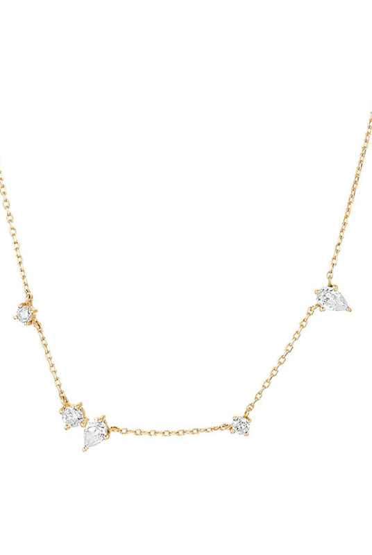 Cubic Zirconia Geometric Dainty Necklace-Necklaces-Krush Kandy, Women's Online Fashion Boutique Located in Phoenix, Arizona (Scottsdale Area)
