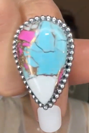 One Of A Kind Pink Turquoise Slab Rings MADE TO ORDER-Ring Sizers-Krush Kandy, Women's Online Fashion Boutique Located in Phoenix, Arizona (Scottsdale Area)