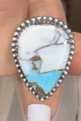One Of A Kind Pink Turquoise Slab Rings MADE TO ORDER-Ring Sizers-Krush Kandy, Women's Online Fashion Boutique Located in Phoenix, Arizona (Scottsdale Area)