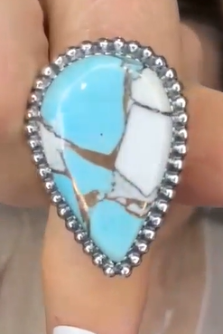 One Of A Kind Pink Turquoise Slab Rings MADE TO ORDER-Ring Sizers-Krush Kandy, Women's Online Fashion Boutique Located in Phoenix, Arizona (Scottsdale Area)