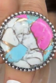 One Of A Kind Pink Turquoise Slab Rings MADE TO ORDER-Ring Sizers-Krush Kandy, Women's Online Fashion Boutique Located in Phoenix, Arizona (Scottsdale Area)