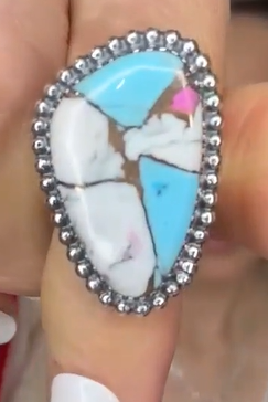 One Of A Kind Pink Turquoise Slab Rings MADE TO ORDER-Ring Sizers-Krush Kandy, Women's Online Fashion Boutique Located in Phoenix, Arizona (Scottsdale Area)