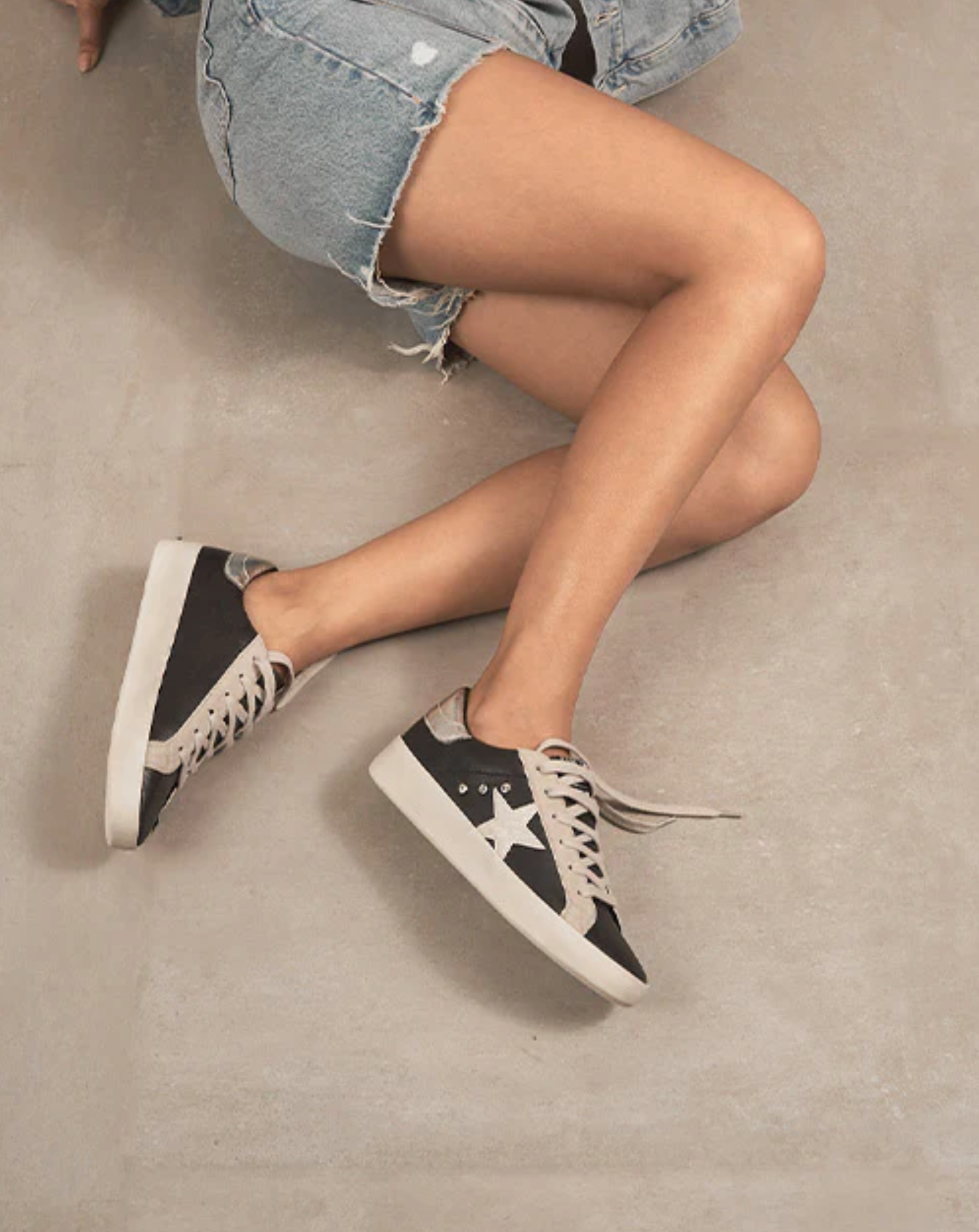 BRADY Black & Silver Star Accented Sneaker-Sneakers-Krush Kandy, Women's Online Fashion Boutique Located in Phoenix, Arizona (Scottsdale Area)