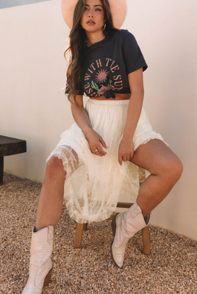 Lace Cascading Tiered High Waist Maxi Skirt-Skirts-Krush Kandy, Women's Online Fashion Boutique Located in Phoenix, Arizona (Scottsdale Area)