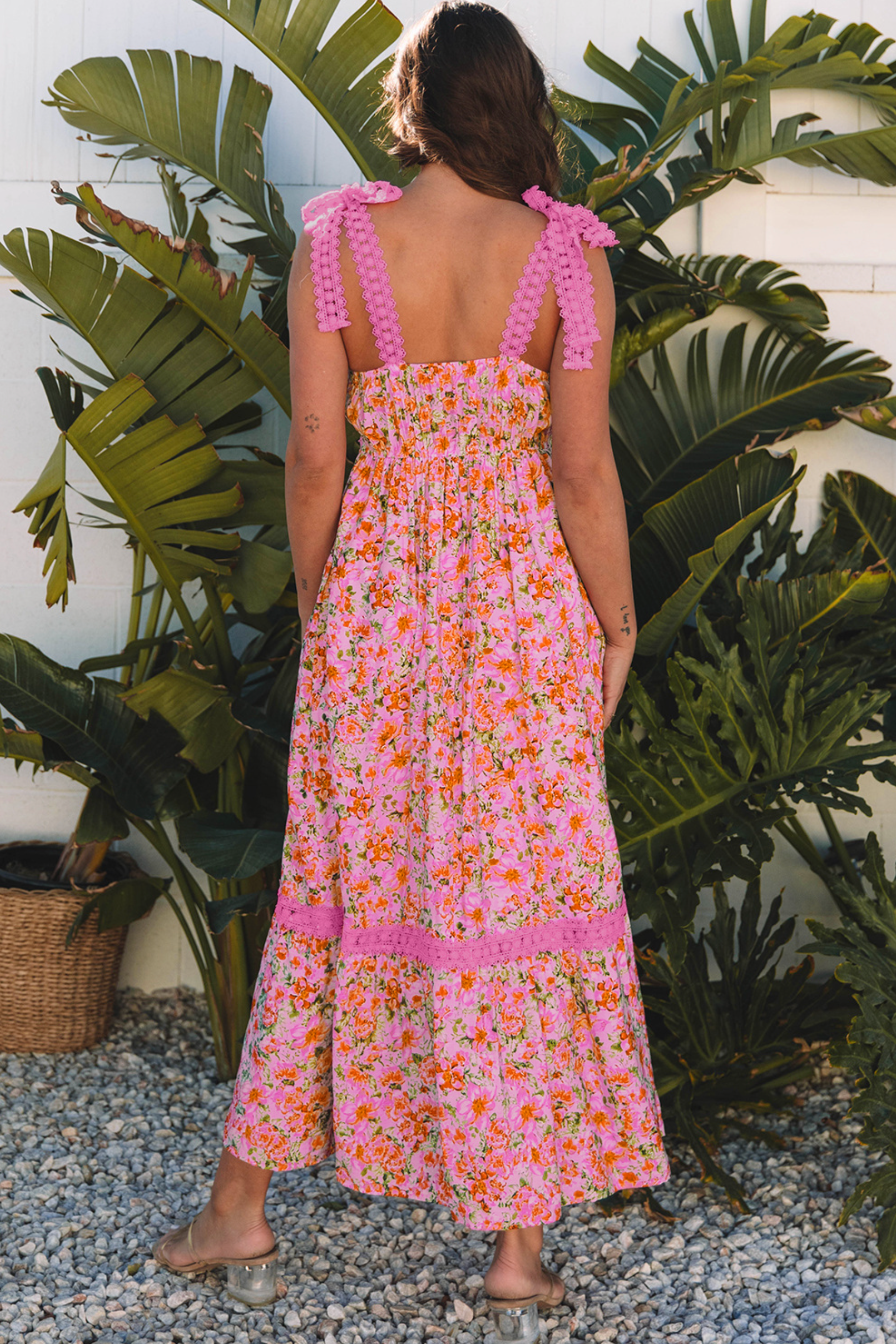 Floral Tie-Shoulder Maxi Dress-Dresses-Krush Kandy, Women's Online Fashion Boutique Located in Phoenix, Arizona (Scottsdale Area)