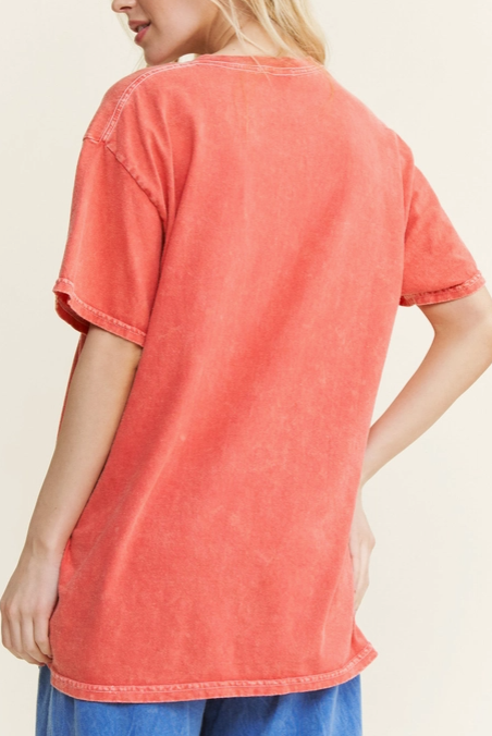 Mineral Washed USA BOW CHERRY Graphic T-shirt-Tops-Krush Kandy, Women's Online Fashion Boutique Located in Phoenix, Arizona (Scottsdale Area)