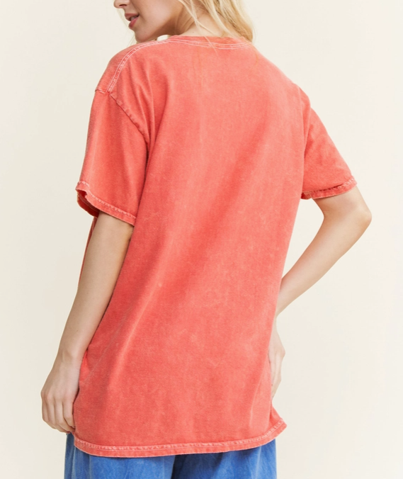 Mineral Washed USA BOW CHERRY Graphic T-shirt-Tops-Krush Kandy, Women's Online Fashion Boutique Located in Phoenix, Arizona (Scottsdale Area)