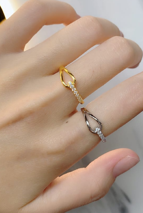 Cubic Zirconia Geometric Minimalist Band Ring-Ring-Krush Kandy, Women's Online Fashion Boutique Located in Phoenix, Arizona (Scottsdale Area)