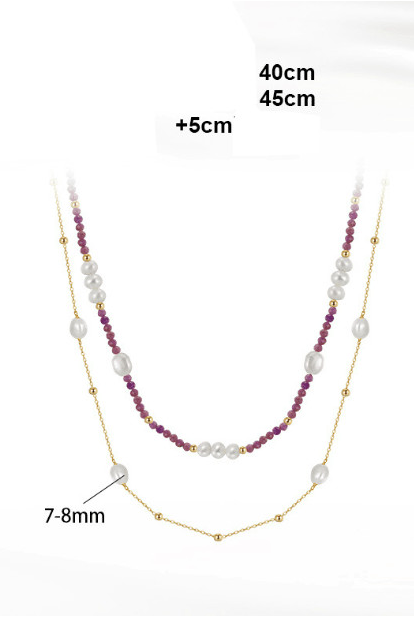 Natural Stone Minimalist Multi Strand Necklace-Necklaces-Krush Kandy, Women's Online Fashion Boutique Located in Phoenix, Arizona (Scottsdale Area)