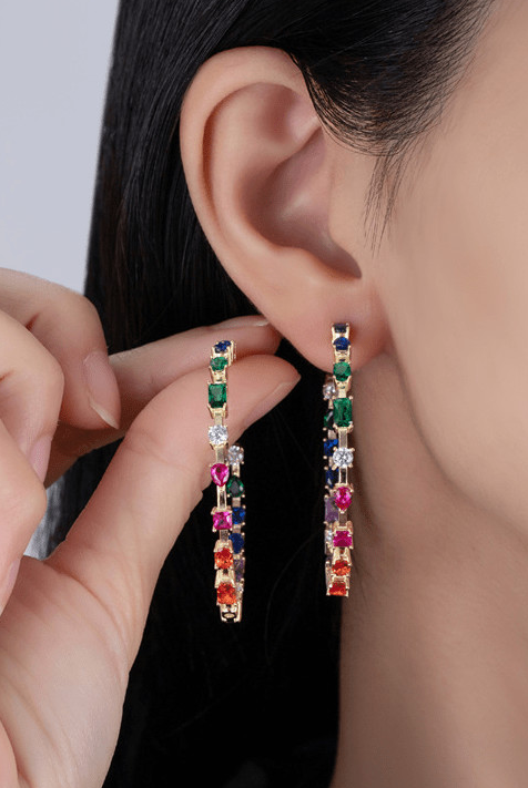 Cubic Zirconia Geometric Minimalist Stud Earrings-Earrings-Krush Kandy, Women's Online Fashion Boutique Located in Phoenix, Arizona (Scottsdale Area)