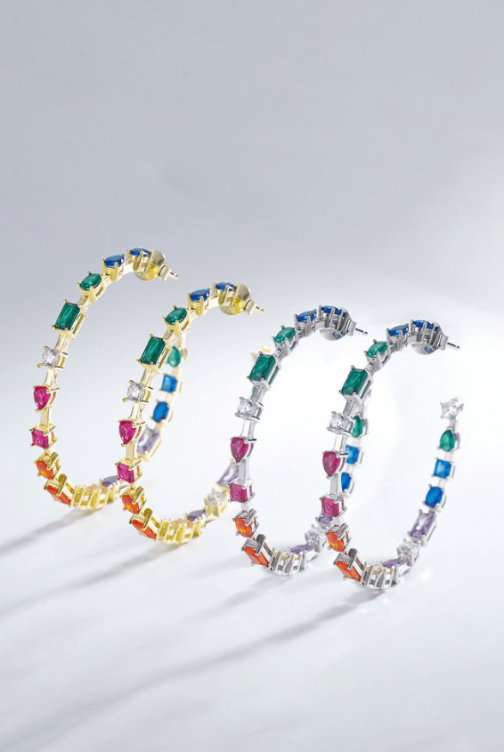 Cubic Zirconia Geometric Minimalist Stud Earrings-Earrings-Krush Kandy, Women's Online Fashion Boutique Located in Phoenix, Arizona (Scottsdale Area)