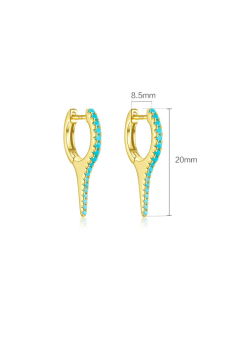 Turquoise Geometric Minimalist Huggie Earrings-Earrings-Krush Kandy, Women's Online Fashion Boutique Located in Phoenix, Arizona (Scottsdale Area)