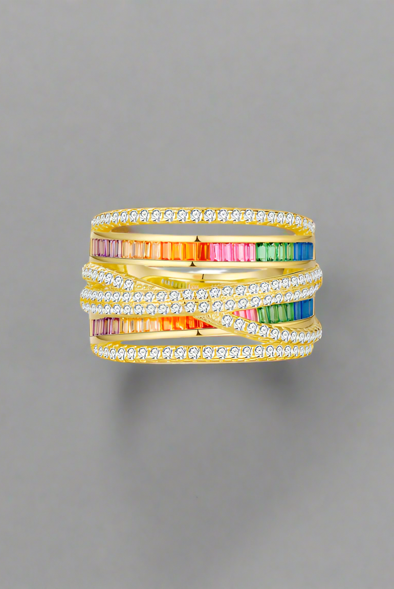 Cubic Zirconia Geometric Luxury Stackable Ring-Ring-Krush Kandy, Women's Online Fashion Boutique Located in Phoenix, Arizona (Scottsdale Area)