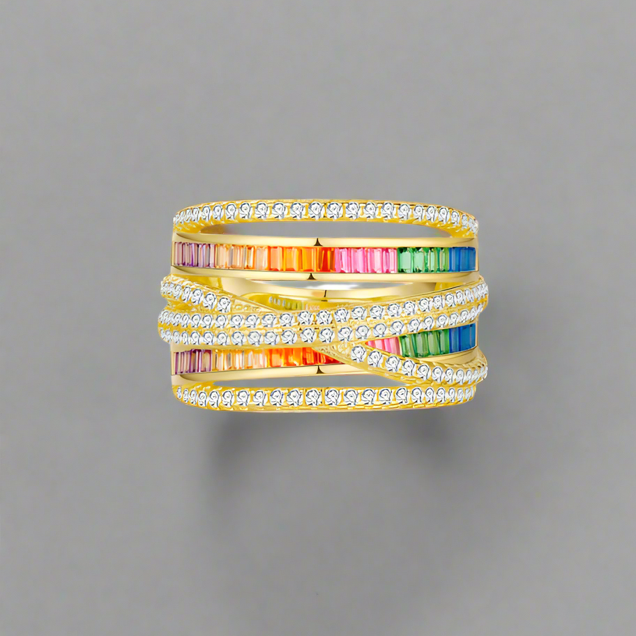 Cubic Zirconia Geometric Luxury Stackable Ring-Ring-Krush Kandy, Women's Online Fashion Boutique Located in Phoenix, Arizona (Scottsdale Area)