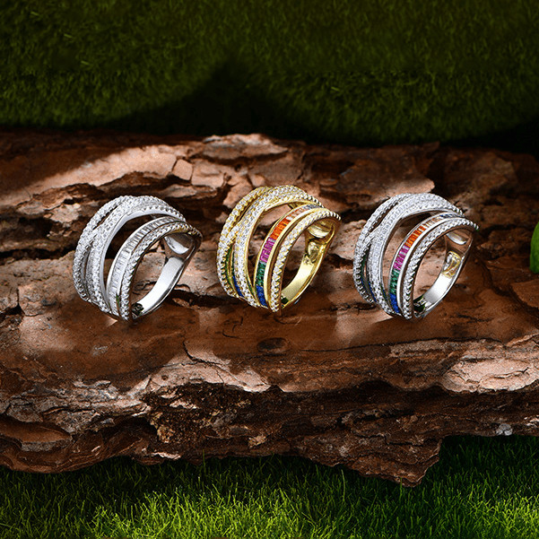 Cubic Zirconia Geometric Luxury Stackable Ring-Ring-Krush Kandy, Women's Online Fashion Boutique Located in Phoenix, Arizona (Scottsdale Area)