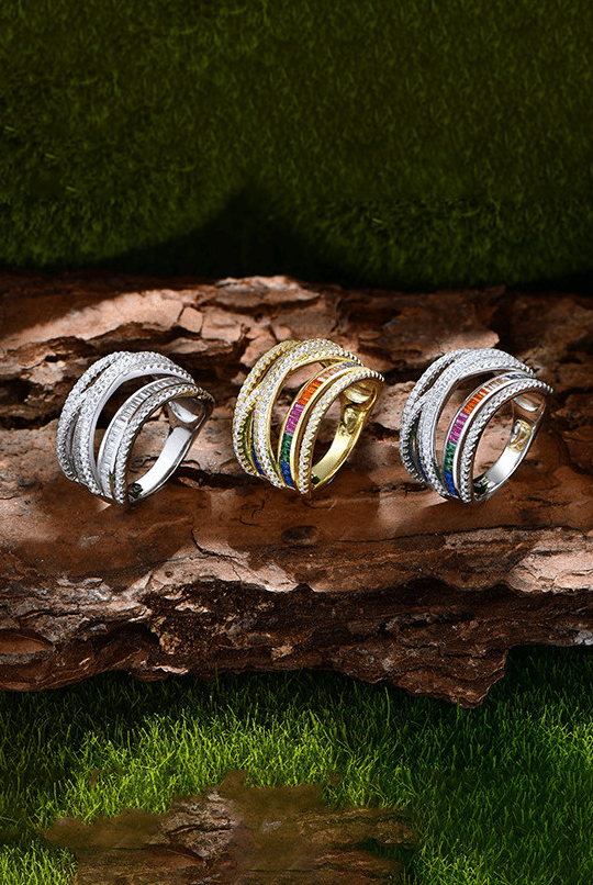Cubic Zirconia Geometric Luxury Stackable Ring-Ring-Krush Kandy, Women's Online Fashion Boutique Located in Phoenix, Arizona (Scottsdale Area)