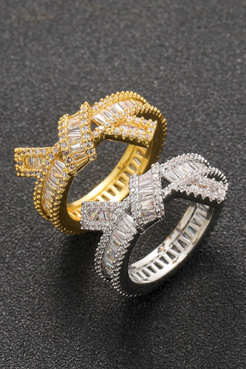 Shimmering Cubic Zirconia Bowknot Ring-Rings-Krush Kandy, Women's Online Fashion Boutique Located in Phoenix, Arizona (Scottsdale Area)